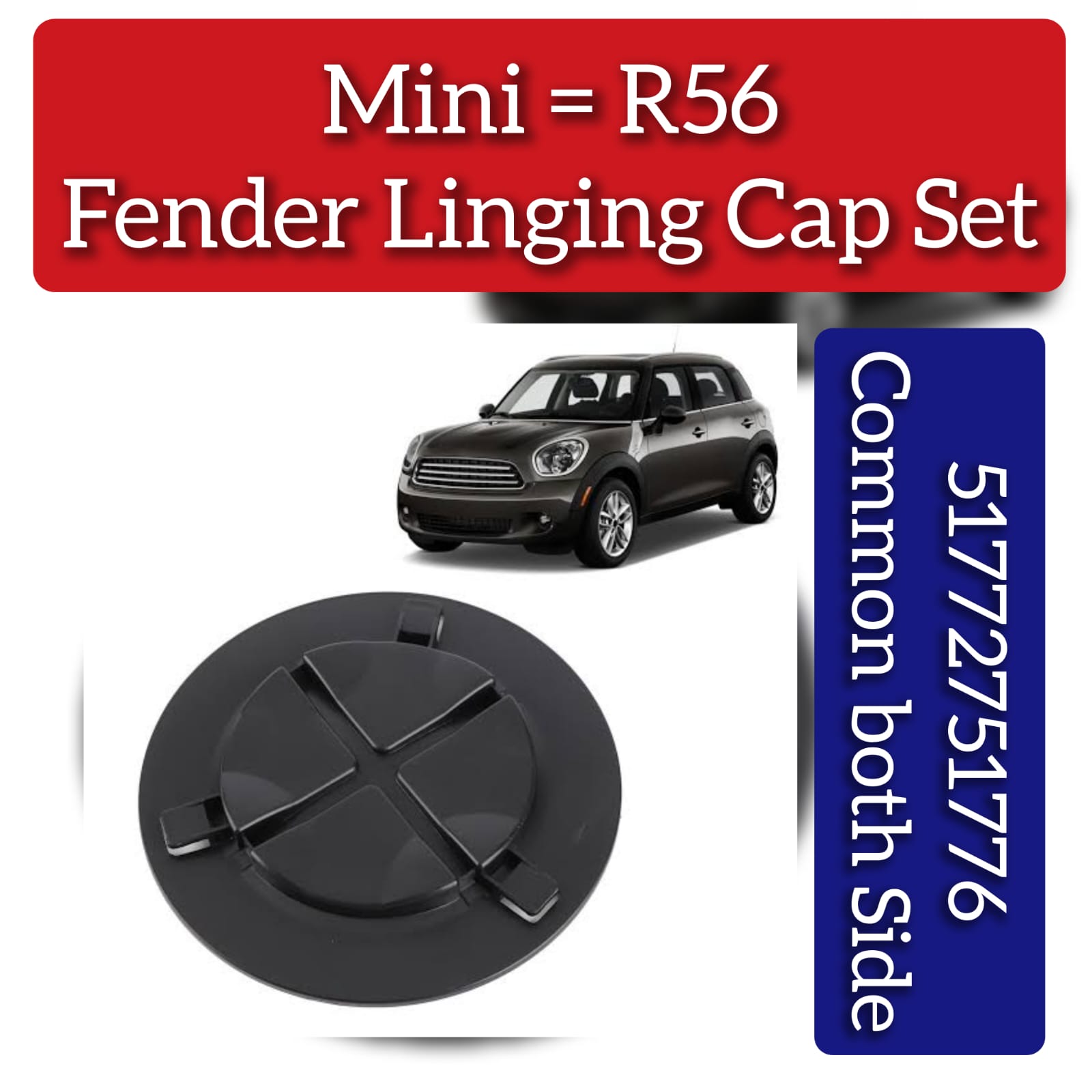 Fender Linning Cap Set 51772751776 (Common Both Side) Compatible With Mini Cooper R56