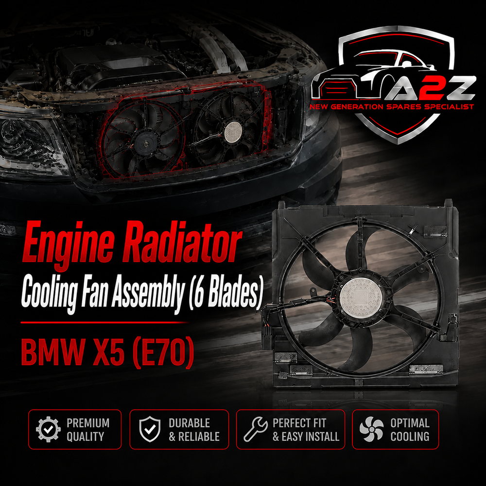 Engine Radiator Cooling Fan Assembly (6 Blades) 17428618239 17427616102 17427598739 Compatible With BMW X5 (E70)