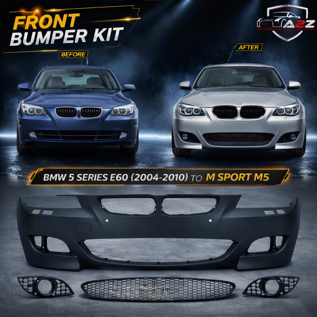 A To Z Compatible With Bmw 5 Series E60 (2004-2010) Front Bumper Upgrade Convert To M Sport M5 Body Kit Bumper E60-009 Gc CC-9201 (Shipping Cost Not Included In Price)