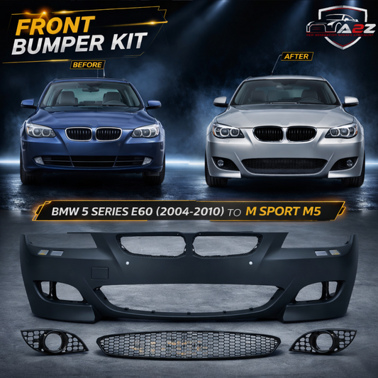 A To Z Compatible With Bmw 5 Series E60 (2004-2010) Front Bumper Upgrade Convert To M Sport M5 Body Kit Bumper E60-009 Gc CC-9201 (Shipping Cost Not Included In Price)