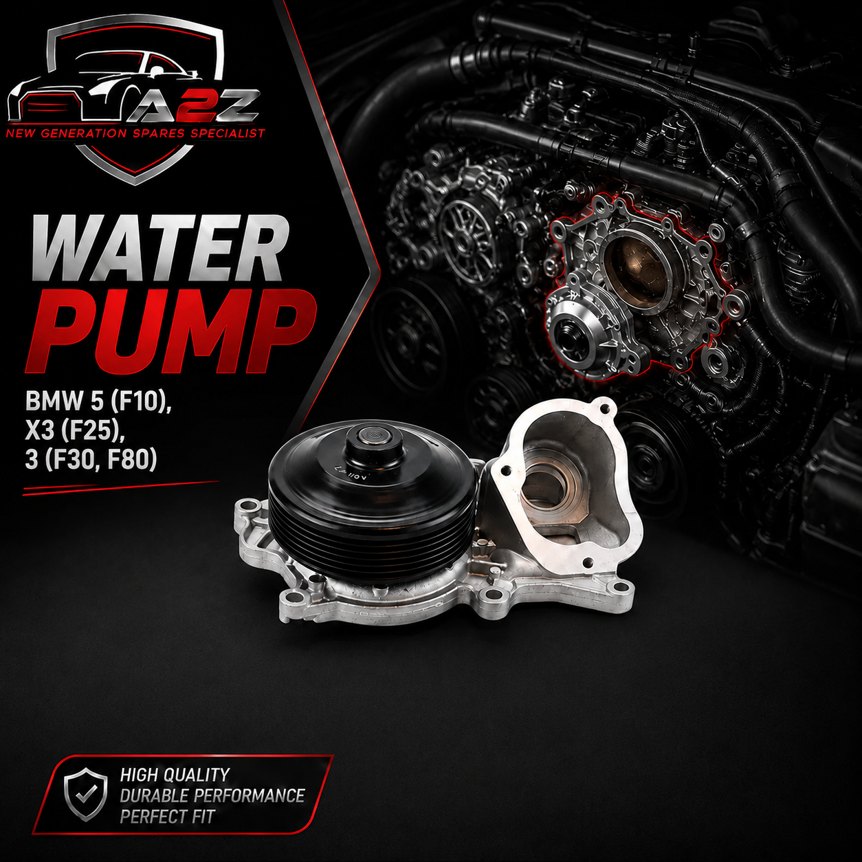 Water Pump WPS3126 11517810833 Compatible With BMW 5 (F10), X3 (F25), 3 (F30, F80) (CONTINENTAL)