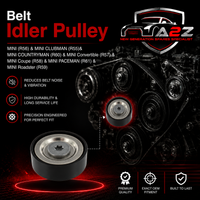 Belt Idler Pulley 11287823380 11287823374 11288511919 Compatible with  MINI (R56) & MINI CLUBMAN (R55)& MINI COUNTRYMAN (R60) & MINI Convertible (R57) & MINI Coupe (R58) & MINI PACEMAN (R61) & MINI Roadster (R59) Tag no : 9