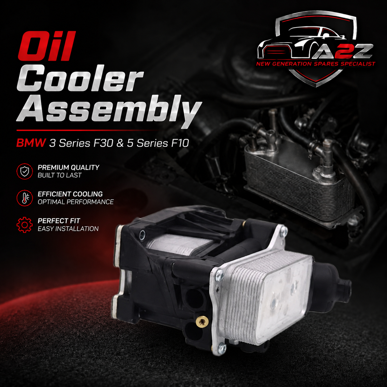 Oil Cooler Assembly 11428507697 Compatible With BMW 3 Series F30 & 5 Series F10 Tag-O-62
