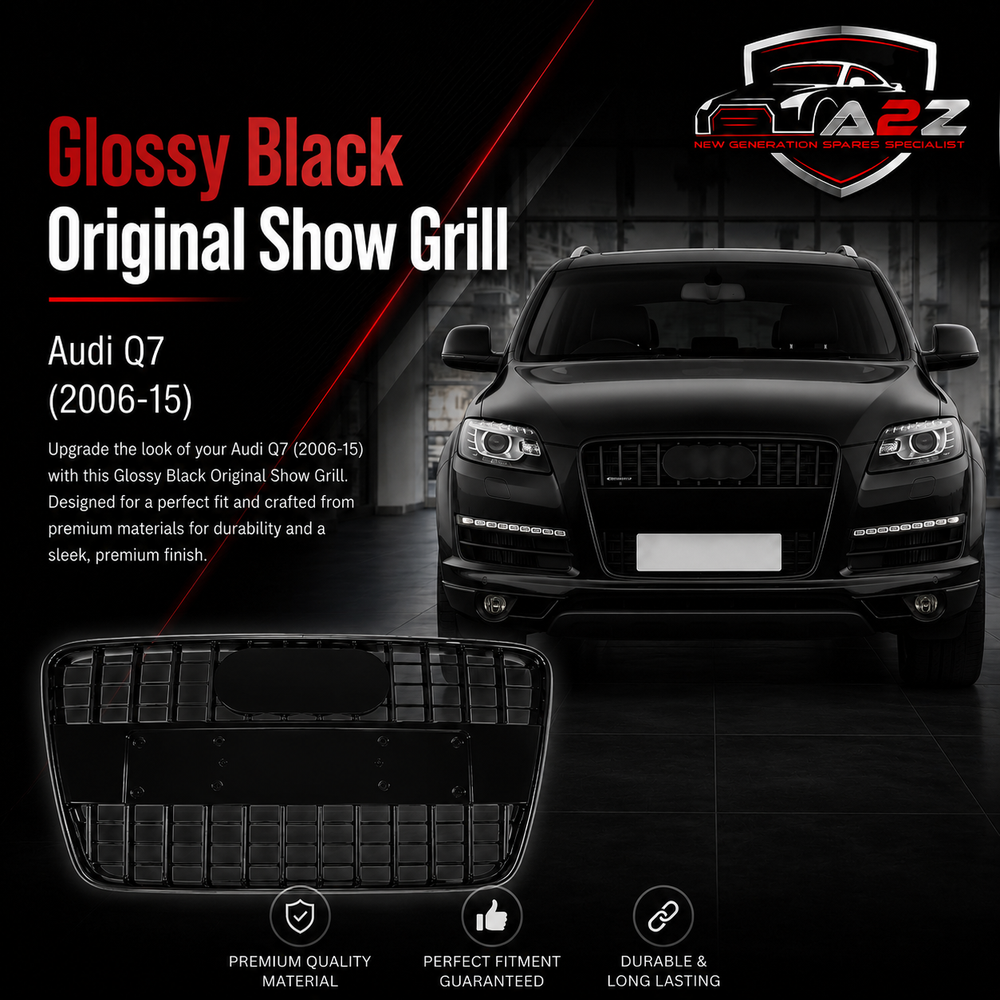 Glossy Black Original Show Grill Compatible With Audi = Q7 (2006-15) Tag No.161