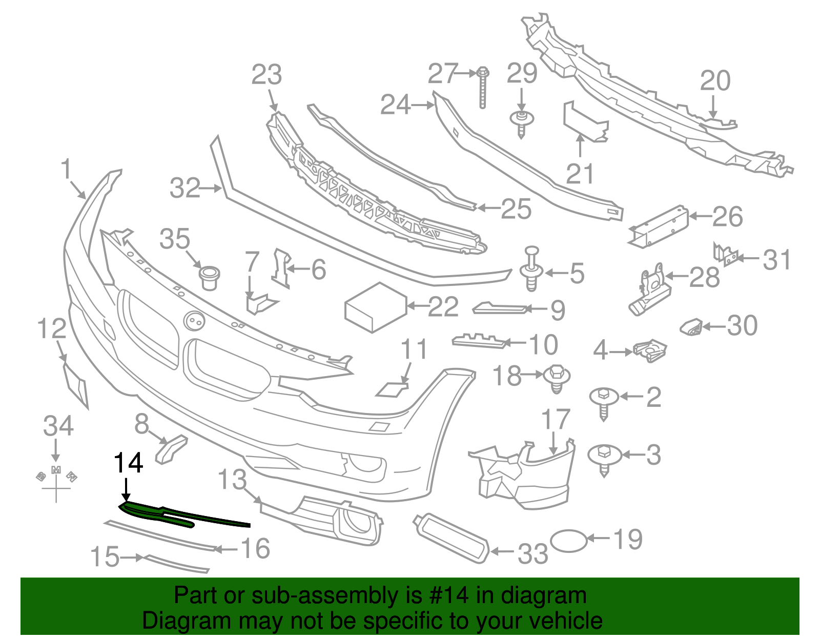 Fog Lamp Trim Left 51117293105 Right 51117293106 Compatible With BMW  3 SERIES F30 (2011-2018) Tag No.431