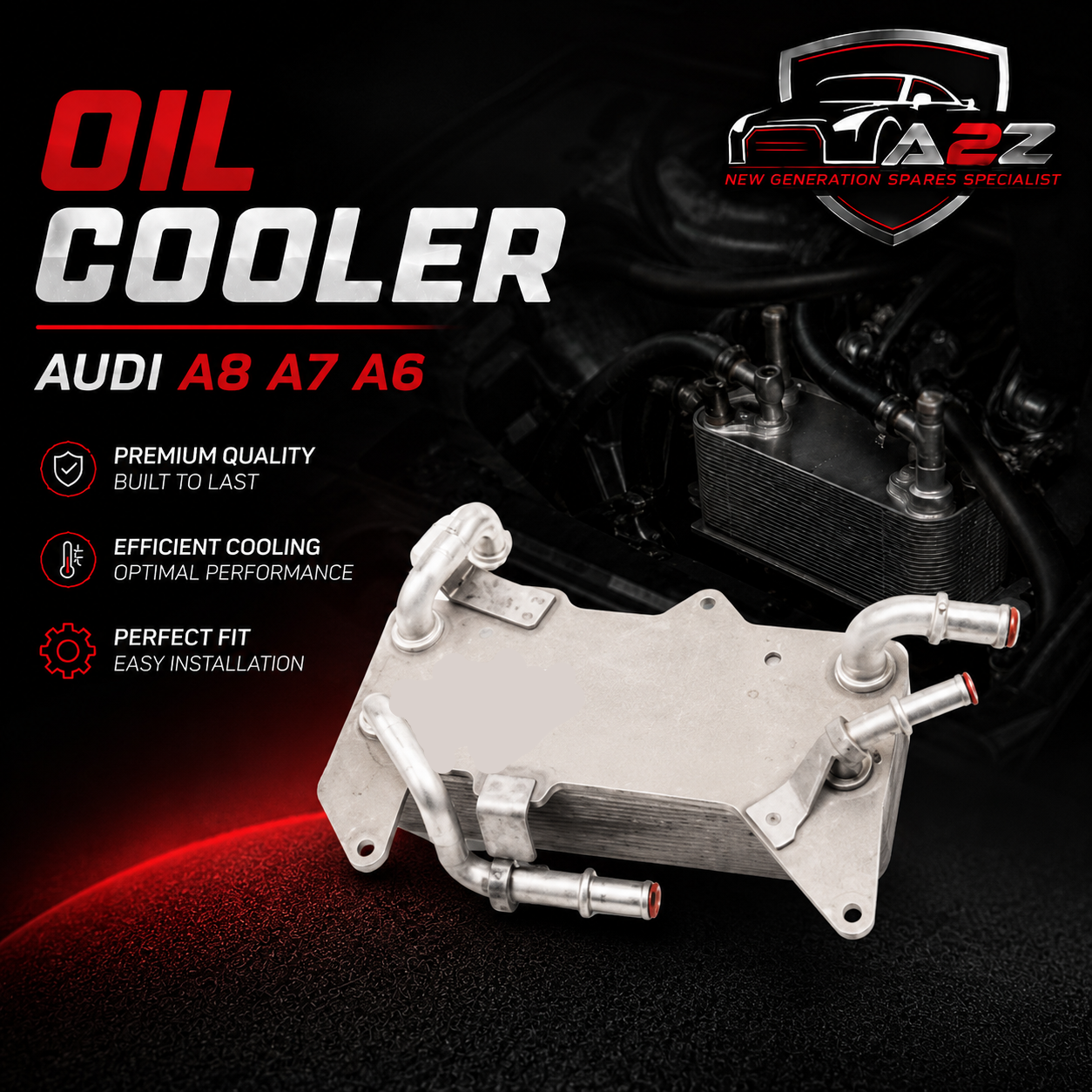 Oil Cooler 4H0317021T  Compatible With AUDI A8 A7 A6