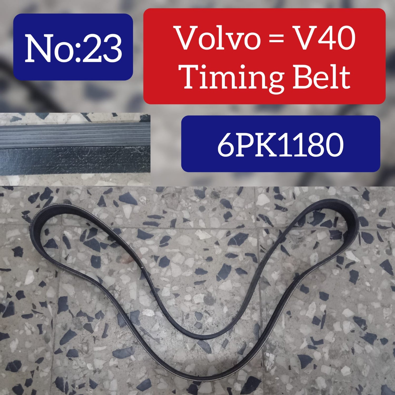 Timing Belt 6PK1180 31401461 31430015 31430186 31480361 31339945 Compatible With VOLVO S60 II (134) & S90 II (234) & V90 II Estate (235) Tag-BEL-23
