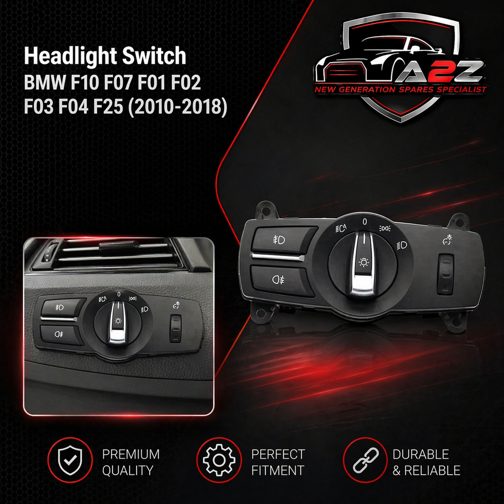 Headlight Switch Knob Assembly 61319192744 61319311218 61316803965 -A Compatible With BMW 5 Series (F10) & 5 Series  Gran Turismo (F07) & 7 Series (F01, F02, F03, F04) & X3 (F25) Tag No.136