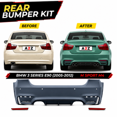 Rear Bumper Body Kit Compatible With Bmw 3 Series E90 (2005-2012)  Upgrade To M Sport M4 (Shipping Cost Not Included In Price)