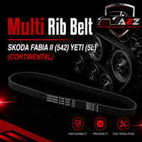 Multi Rib Belt 6PK1070 03L903137T Compatible With SKODA FABIA II (542) YETI (5L) (CONTINENTAL)