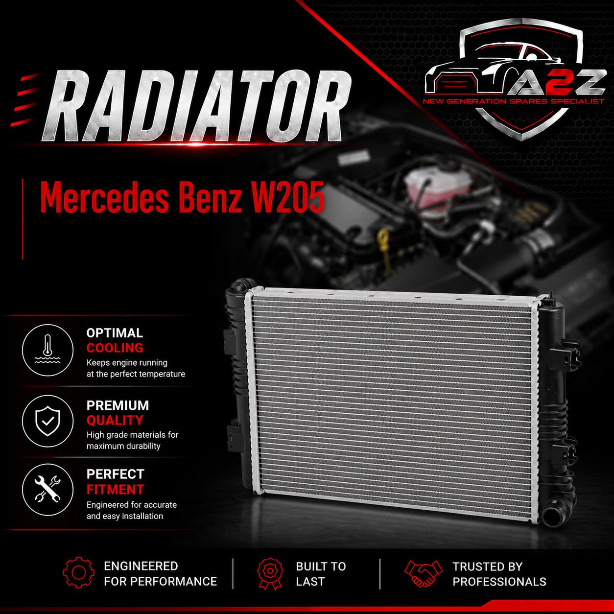 Radiator Auxiliary Cooler 0995005903 Compatible With Mercedes Benz W205