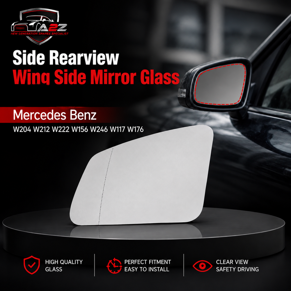 Side Rearview Wing Side Mirror Glass Left 2468100721 & Right 2468100821  Compatible With MERCEDES BENZ  A-CLASS (W176) & B-CLASS  (W246) & C-CLASS (W204) & CLS (C218) & E-CLASS (W212) & S-CLASS (W221, V221) & GLA-CLASS (X156) & CLA Coupe (C117)