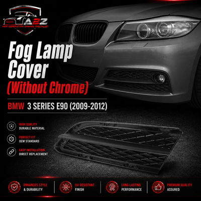 Fog Lamp Cover Chrome (Without Chrome) Left 51117198901 & Right 51117198902 Compatible With BMW 3 SERIES E90 Tag No.462