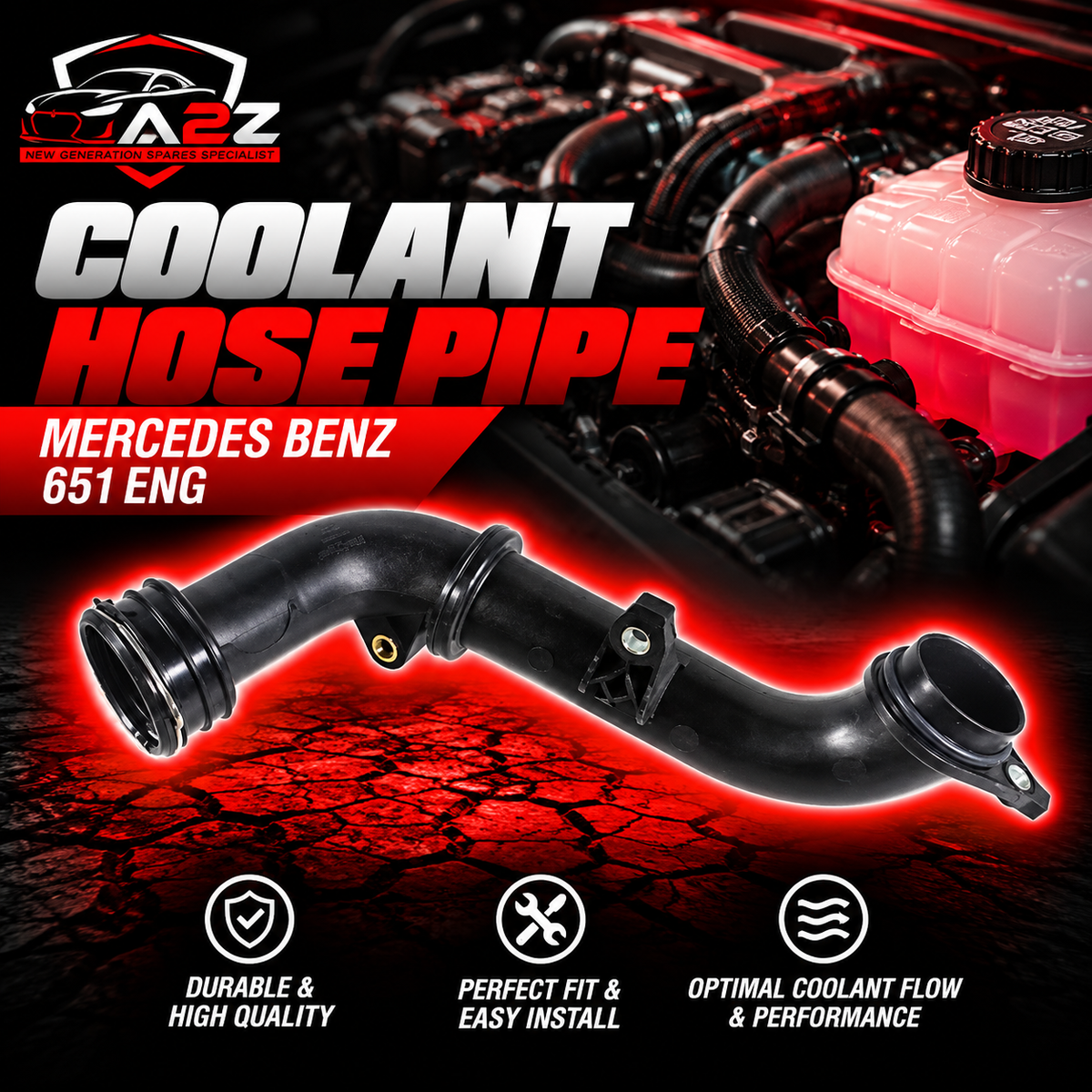 Coolant Hose Pipe 6512001251 Compatible With Mercedes Benz 651 Eng Tag No.597