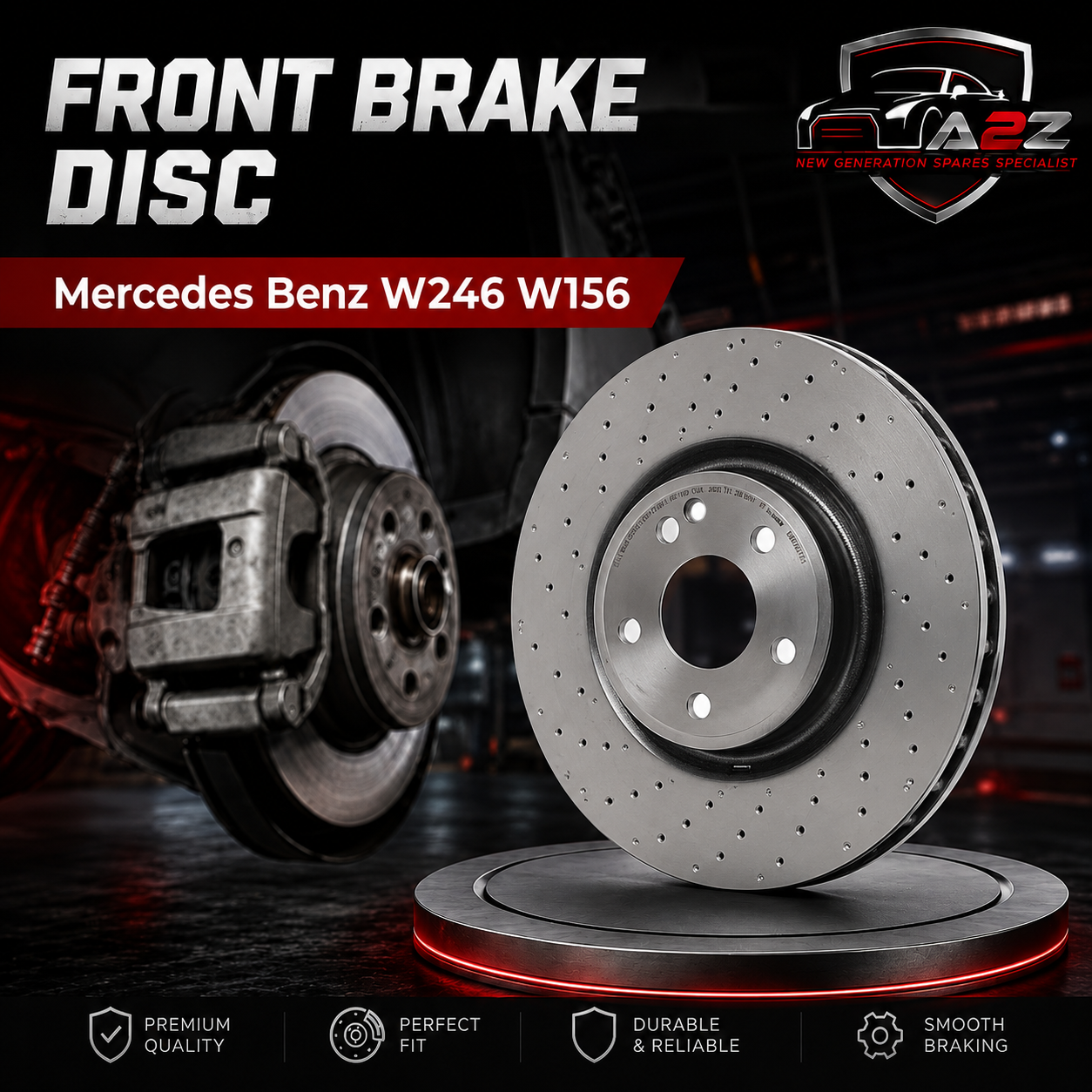 Front Brake Disc 2464212712 Compatible With Mercedes Benz W246 W156