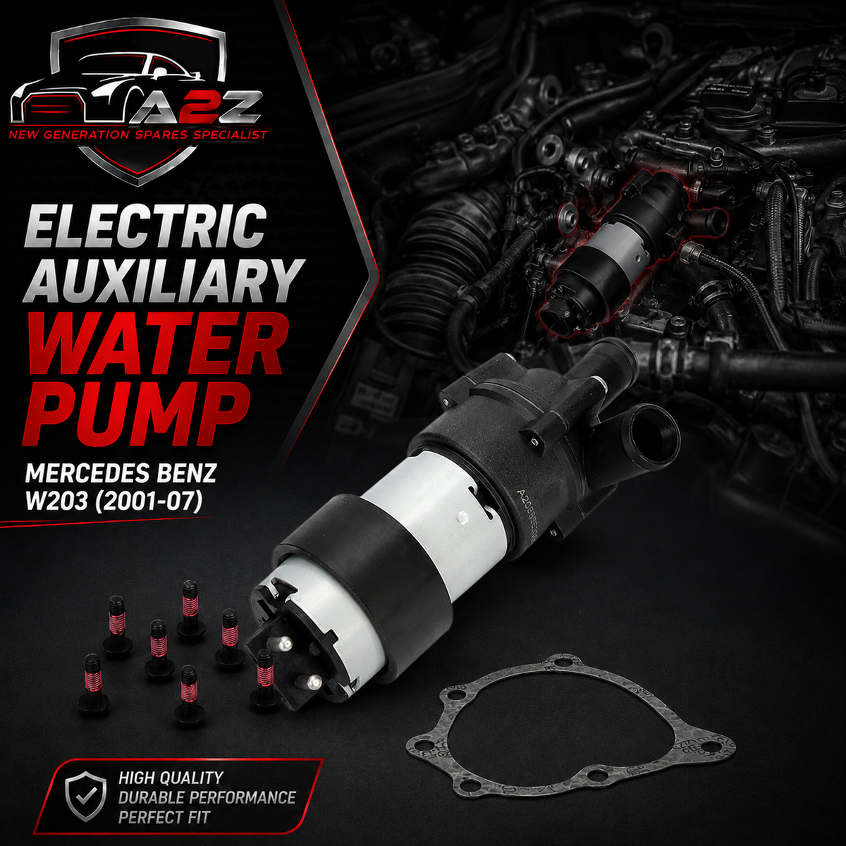 Electric Auxiliary Water Pump 2038350064 A2038350064 Compatible With Mercedes Benz W203 C/CLK/SL Class