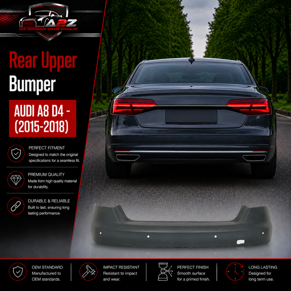 Rear Upper Bumper 4H0807067A Compatible With AUDI A8 D4 - (2015-2018) Tag No.205