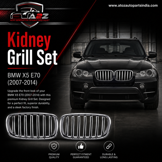 Kidney Grill Set 51137157687 (R.H/L.H) Black Colour 14 Line Compatible With BMW X5 E70 Tag 43