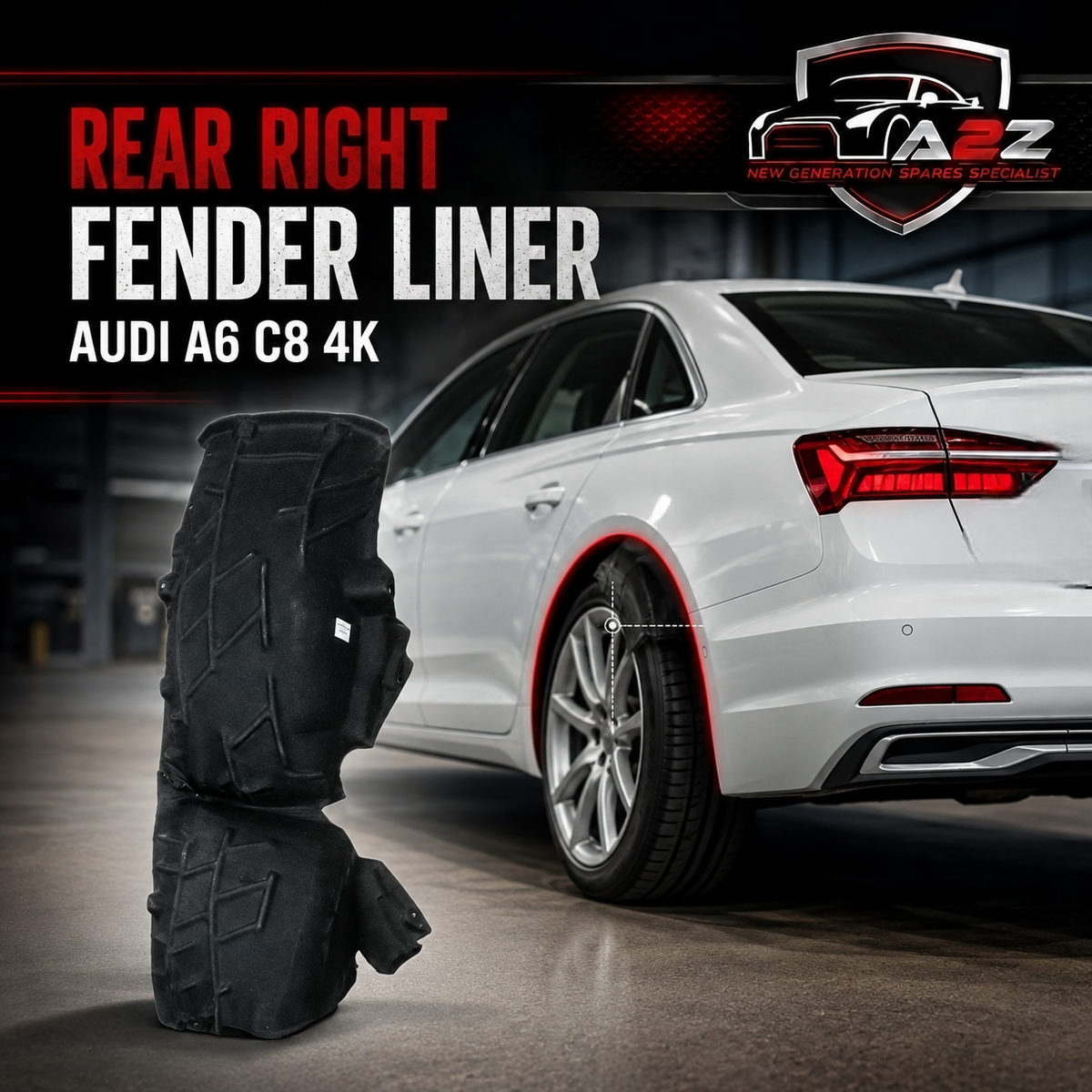 Rear Right Fender Liner 4KD810172 Compatible With AUDI A6 C8 4K Tag-FEA-34