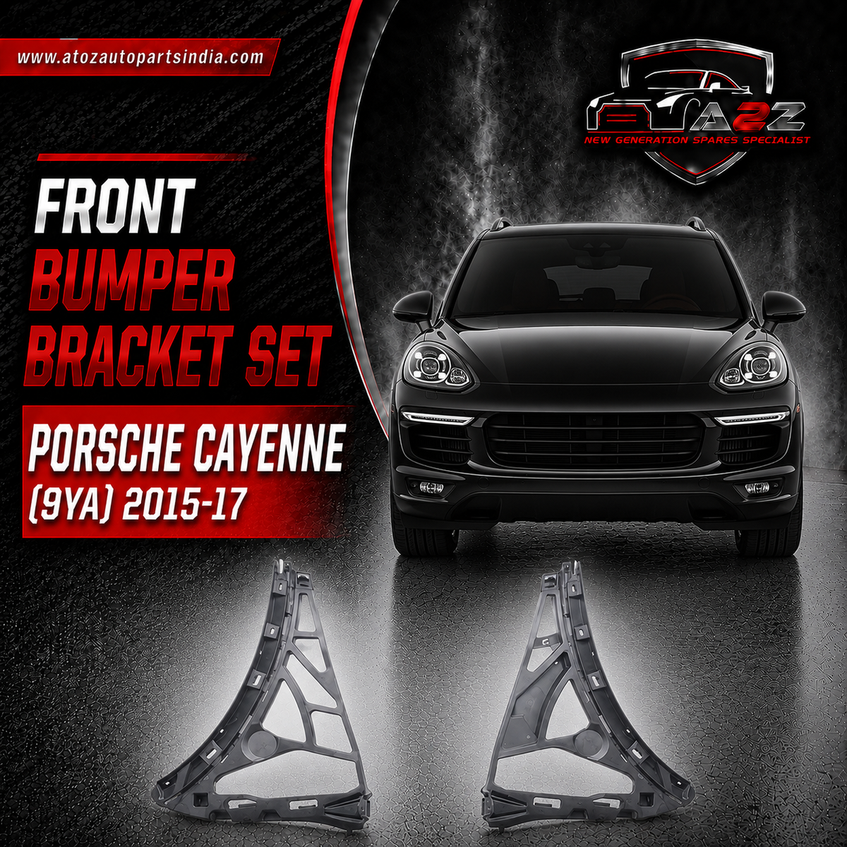 Front Bumper Bracket Left 95850517750 & Right 95850517850 Compatible With PORSCHE CAYENNE (9YA) (2015) Tag No.205
