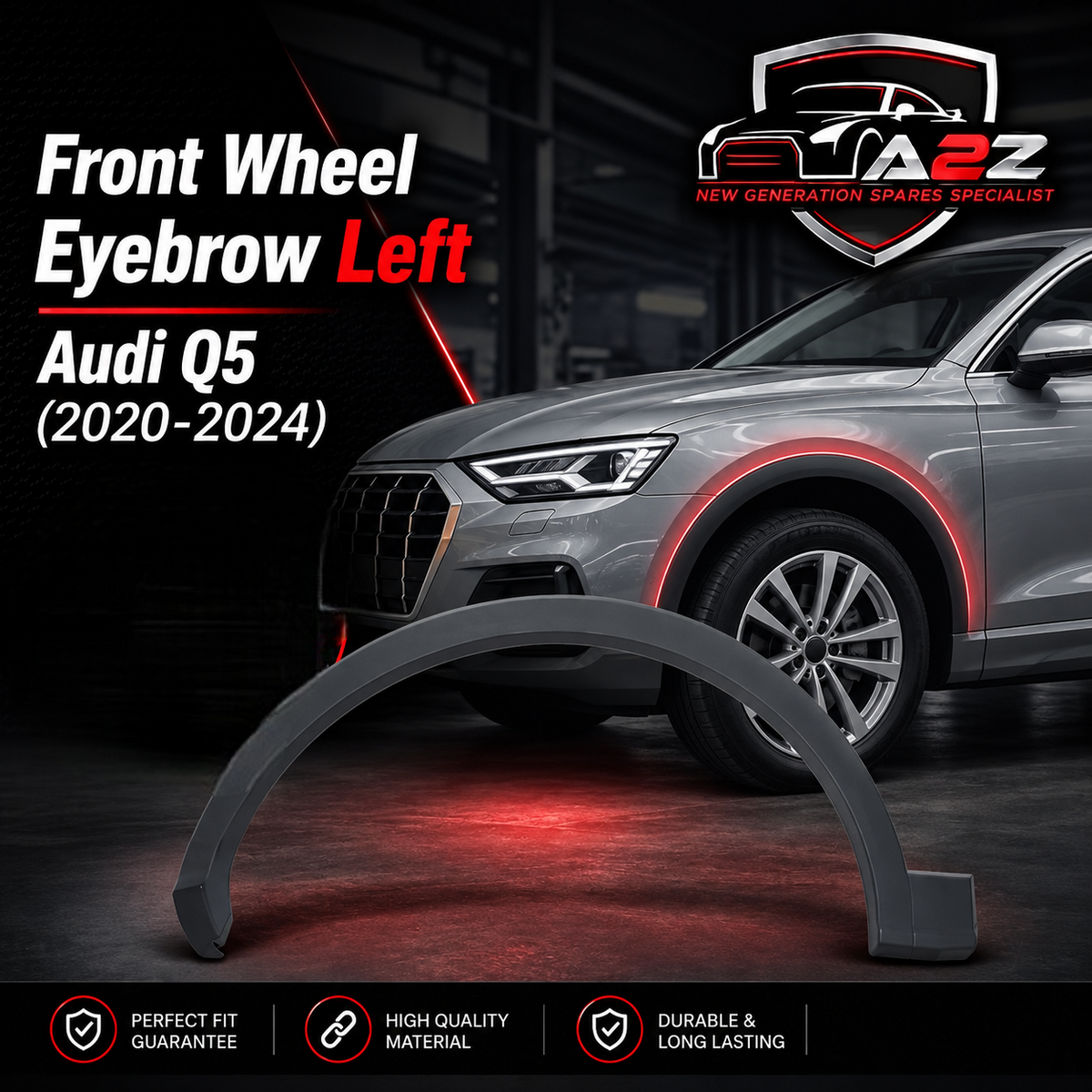 Front Wheel Eyebrow Left 80D853717C Compatible With Audi Q5 80 (2020-2024) Tag No.167