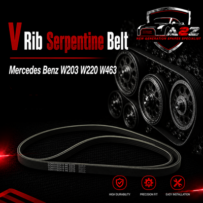 V-ribbed Serpentine Belt 0119979792 Compatible With Mercedes Benz W203 W220 W463
