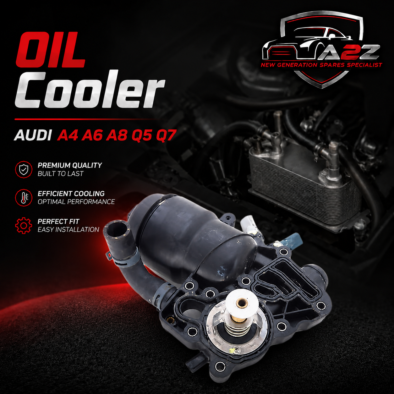 OIL Cooler 059115389G 059115389H 059115389K 059115389P Compatible With AUDI A4 A6  A8 Q5 Q7 Tag-O-66