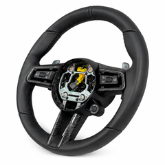 Black Smooth Leather Steering Wheel Compatible With Porsche All Models