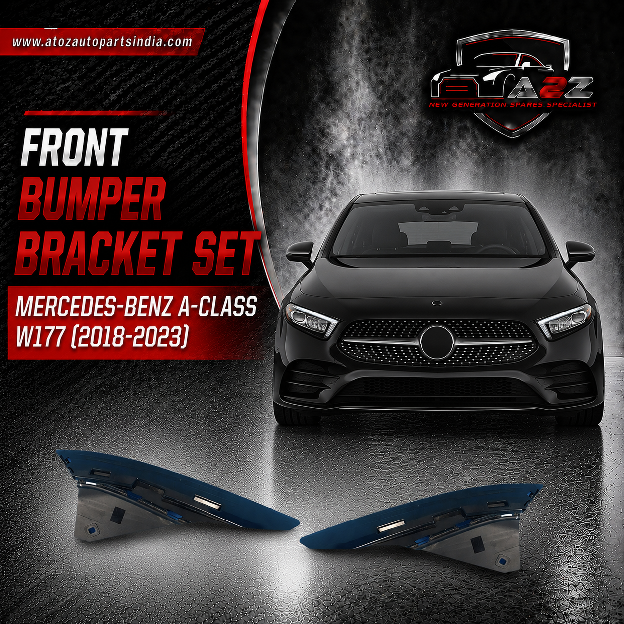 Front Bumper Bracket Left 1778859502 & Right 1778859602 Compatible With Mercedes-Benz A-CLASS W177 (2018-2023) Tag No.744