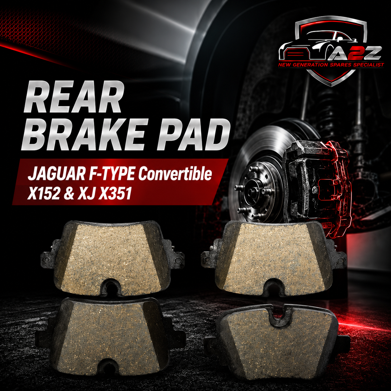 Rear Brake Pad C2D40929 2558501 P36032 Compatible With JAGUAR F-TYPE Convertible X152 & XJ X351