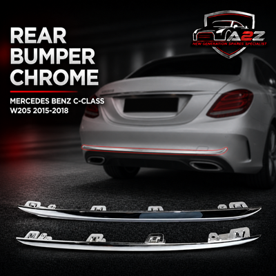 Rear Bumper Chrome Left 2058850521 & Right 2058850621 Compatible With MERCEDES BENZ C-CLASS W205 Tag No.108
