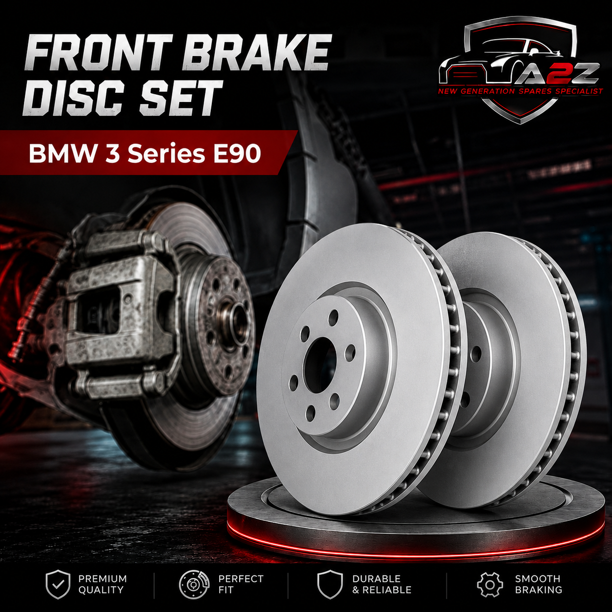 Front Brake Disc Set 34116854998 34116772669 34116764643 Compatible With BMW 3 Series E90