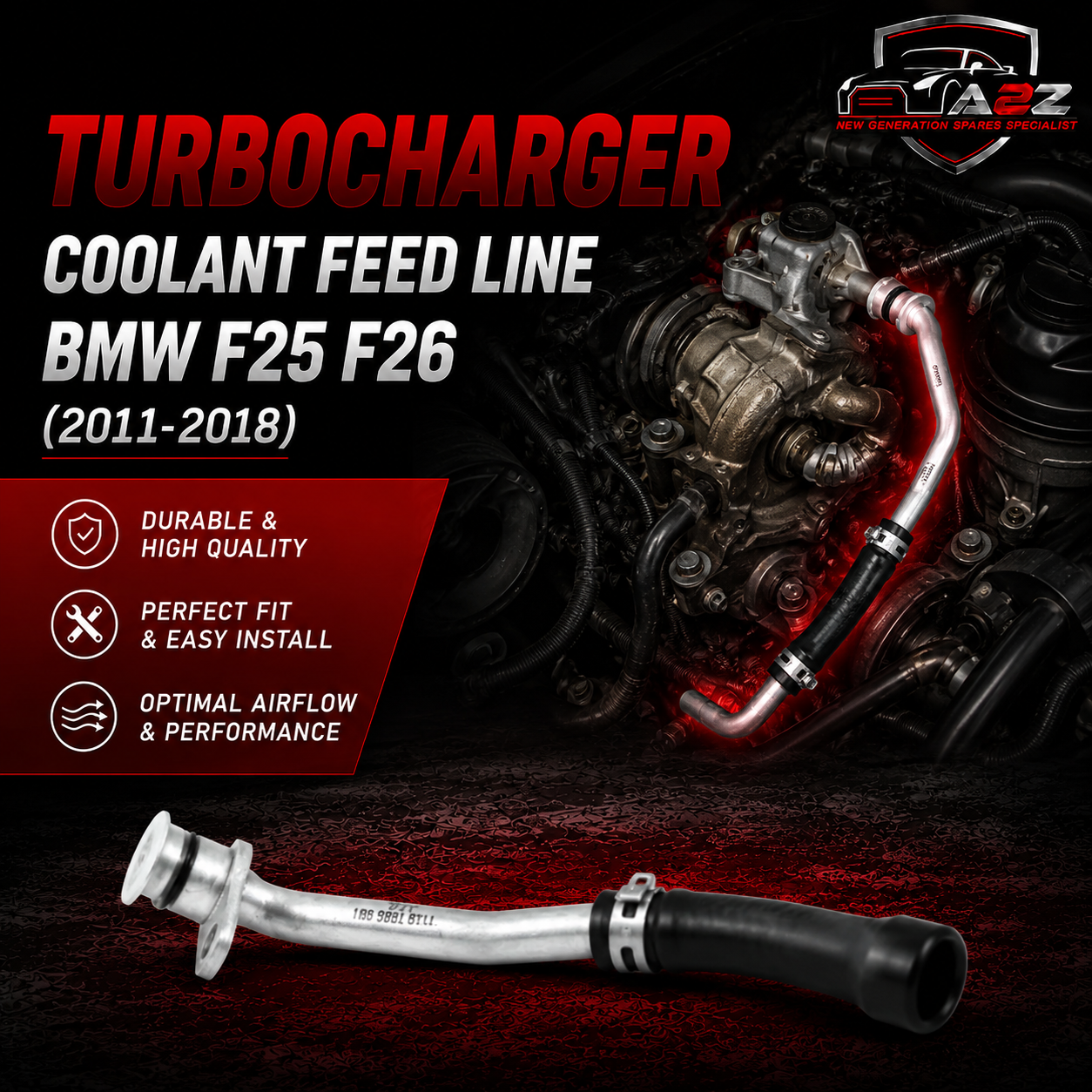 Turbocharger Coolant Feed Line 11537583901 Conpatible With BMW F25 F26