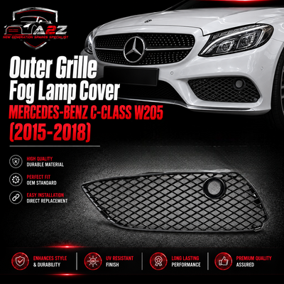Outer Grille Fog Lamp Cover Compatible With MERCEDES-BENZ C-CLASS W205 2015-2018 Fog Lamp Cover Left 2058852523 & Right 2058852623 A2058852523 Tag-FC-272