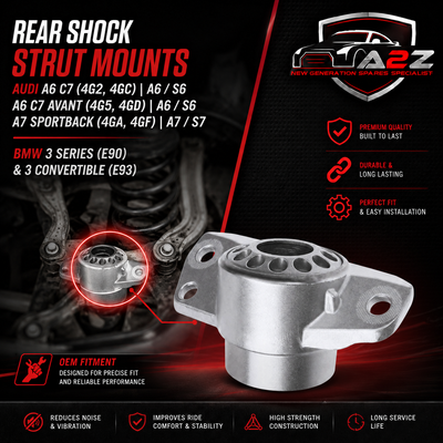 Rear Shocker Mounts 4GD513353 Compatible With Audi  A6 C7 (4G2, 4GC) | A6 / S6 A6 C7 Avant (4G5, 4GD) | A6 / S6 A7 Sportback (4GA, 4GF) | A7 / S7