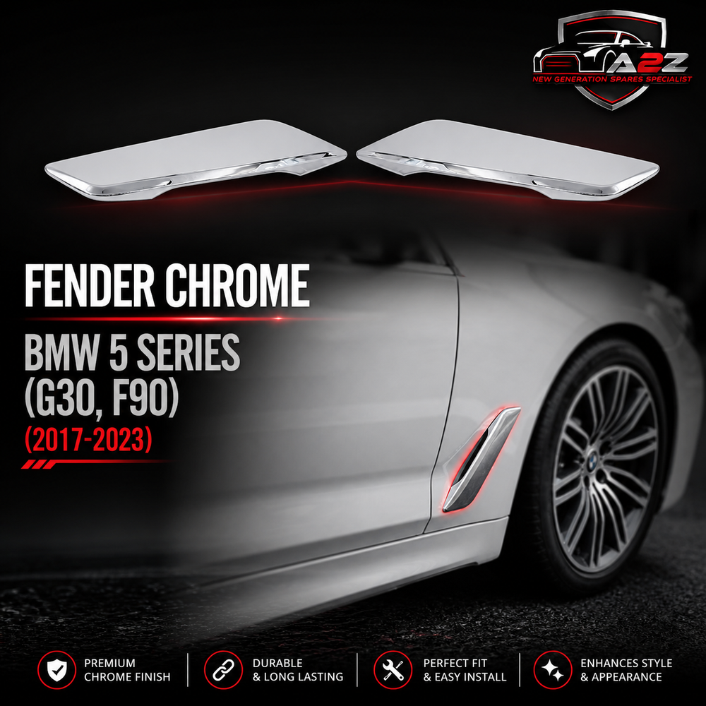 Fender Chrome Left 51137349593 & Right 51137349594 Compatible With BMW 5 Series (G30, F90) (2017-2023) Tag No.70