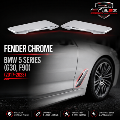 Fender Chrome Left 51137349593 & Right 51137349594 Compatible With BMW 5 Series (G30, F90) (2017-2023) Tag No.70