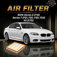 Air Filters E1051L & 13717571355 &  LX2525 Compatible With BMW  Series 5 (F10)  Series 7 (F01, F02, F03, F04) X5 (E70) Tag.271