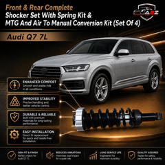 Front & Rear Complete Shocker Set With Spring Kit & MTG And Air To Manual Conversion Kit (Set Of 4) 7L8413031J 7L8413032J 7L8513029K Compatible With Audi Q7 7L
