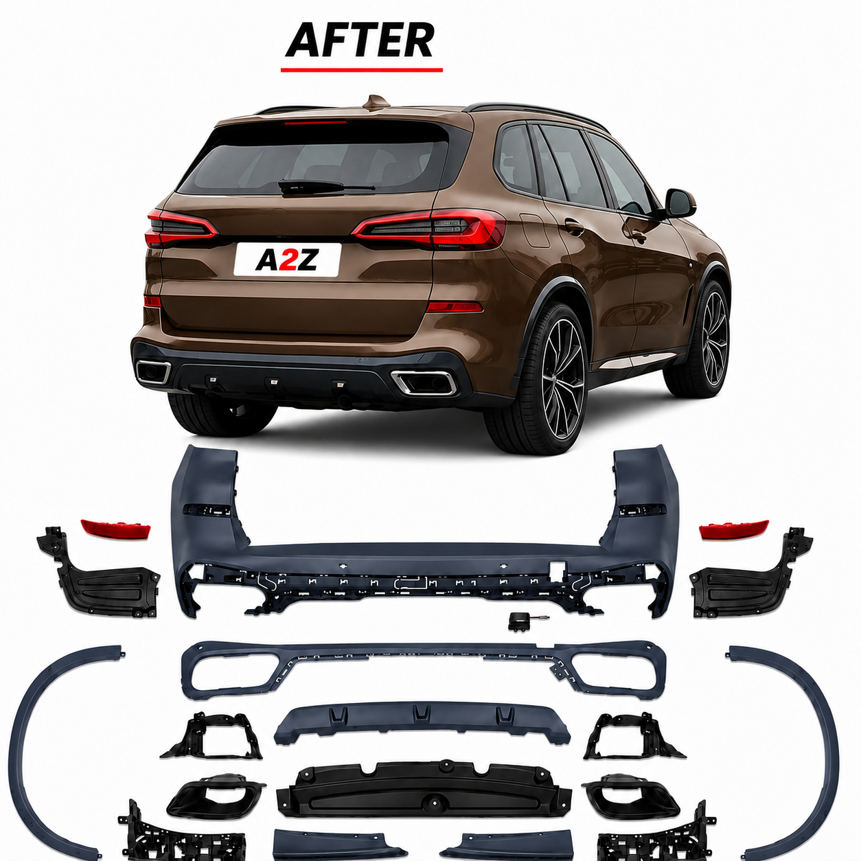 Rear Bumper Body Kit Compatible With BMW X5 G05 (2019-2025) Upgrade To - M Sport Mp M Performance Mt M Tech (Shipping Cost Not Included In Price)