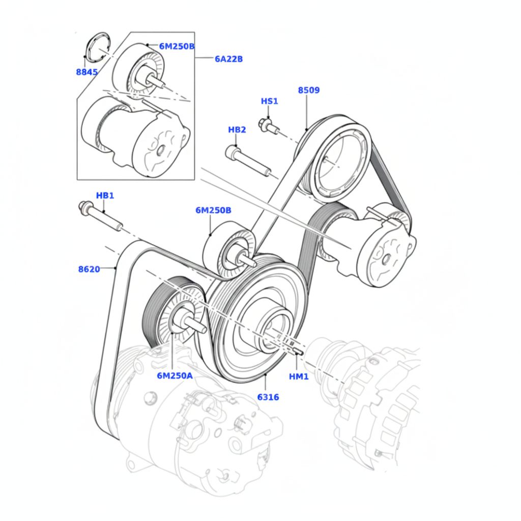 Crankshaft Pulley LR073726 LR071758 LR071712 Compatible With Land Rover Defender Station Wagon (L663) Defender Van (L663) Discovery Sport (L550) Discovery Sport Van (L550) Tag no : 8