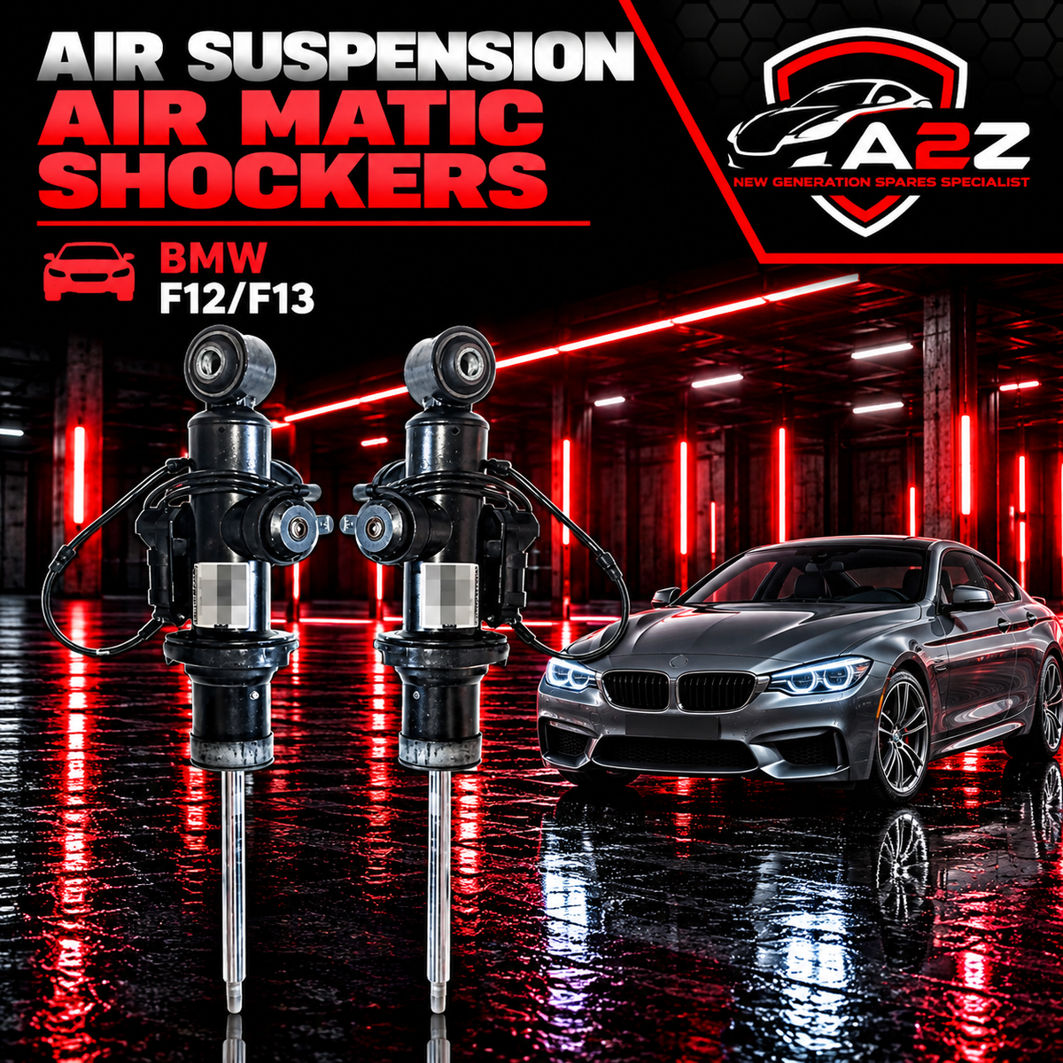 Air Suspension Air Matic Shockers Rear Left-37126859781 Rear Right-37126859782  Compatible With  BMW F12/F13