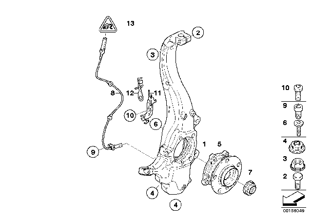 Front Left/Right ABS Wheel Speed Sensor 34526771776 Compatible With BMW X5 E70 & X5 F15, F85 & X6 E71