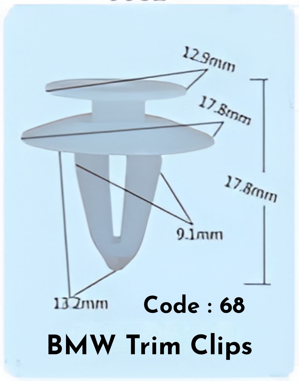 Trim Clips (Set of 10) Code:68 Compatible With BMW