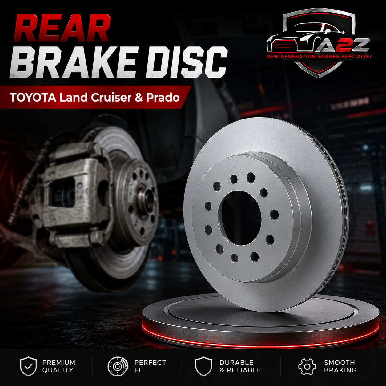 Rear Brake Disc Set 42431-0K230 4243160311 Compatible With TOYOTA Land Cruiser & Prado