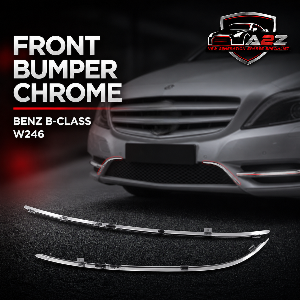 Front  Bumper Chrome Left 2468850421 & Right 2468850521 Compatible With MERCEDES BENZ B-CLASS W246 (2012-2015) Tag No.106