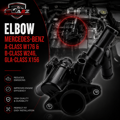 Elbow (Thermostat) 2702000615 2702000415 2702000315 Compatible With MERCEDES-BENZ A-CLASS W176 & B-CLASS W246, GLA-CLASS X156 Tag-E-24