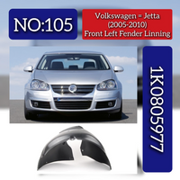 Front Wheel Left Fender Lining 1K0805977 Compatible With Volkswagen Jetta (2005-10) No.105
