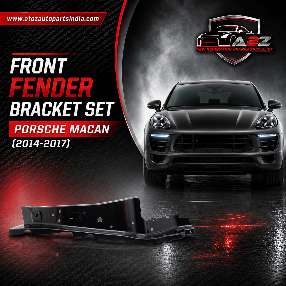 Front Fender Bracket Set Left 95B805029 & Right 95B805030 Compatible With Porsche Macan (2014-2017) Tag No.245