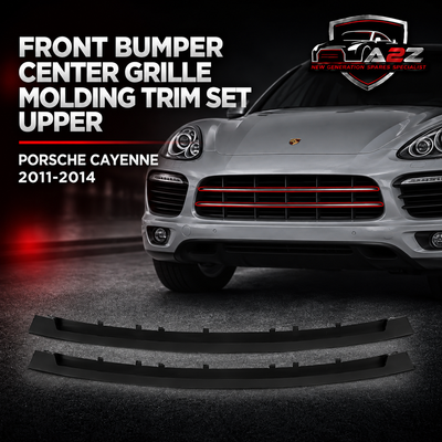 Front Bumper Center Grille Molding Trim Set Upper 95850597300 & Lower 95850597400 Compatible With PORSCHE CAYENNE 2011-2014 Tag No.157